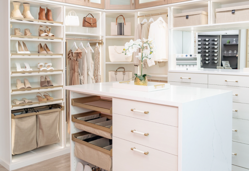 Large Organized Walk In Closet